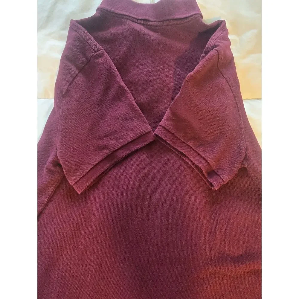 Polo Ralph Lauren Devi Bear Logo Burgundy Polo women's medium size Maroon